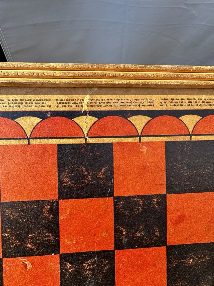 Antique 1938 Checker King Foo Chinese Checkers Board /Checkerboard Straits Mfg - Image 4 of 4