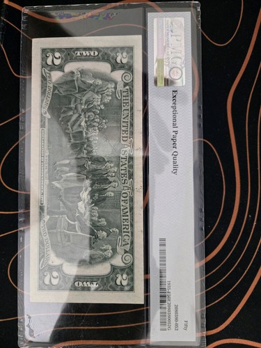 PMG $2 1976 Federal Reserve Note NEW YORK Fr#1935-B(BA Block) First Day Stamp... - Picture 2 of 2
