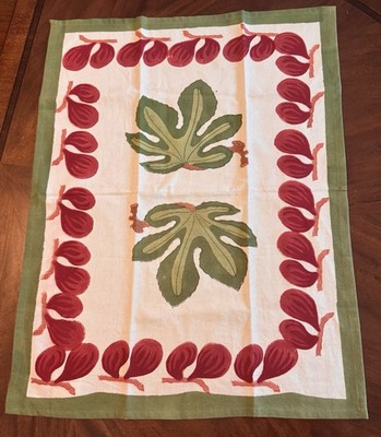 COUTEUR NATURE BRUNO LAMY FIG RED & GREEN TEA TOWEL FRANCE 