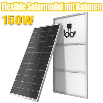 150W Flexible Solarmodul mit Rahmen Mono Solarpanel Wohnmobil Balkon-Kraftwerk
