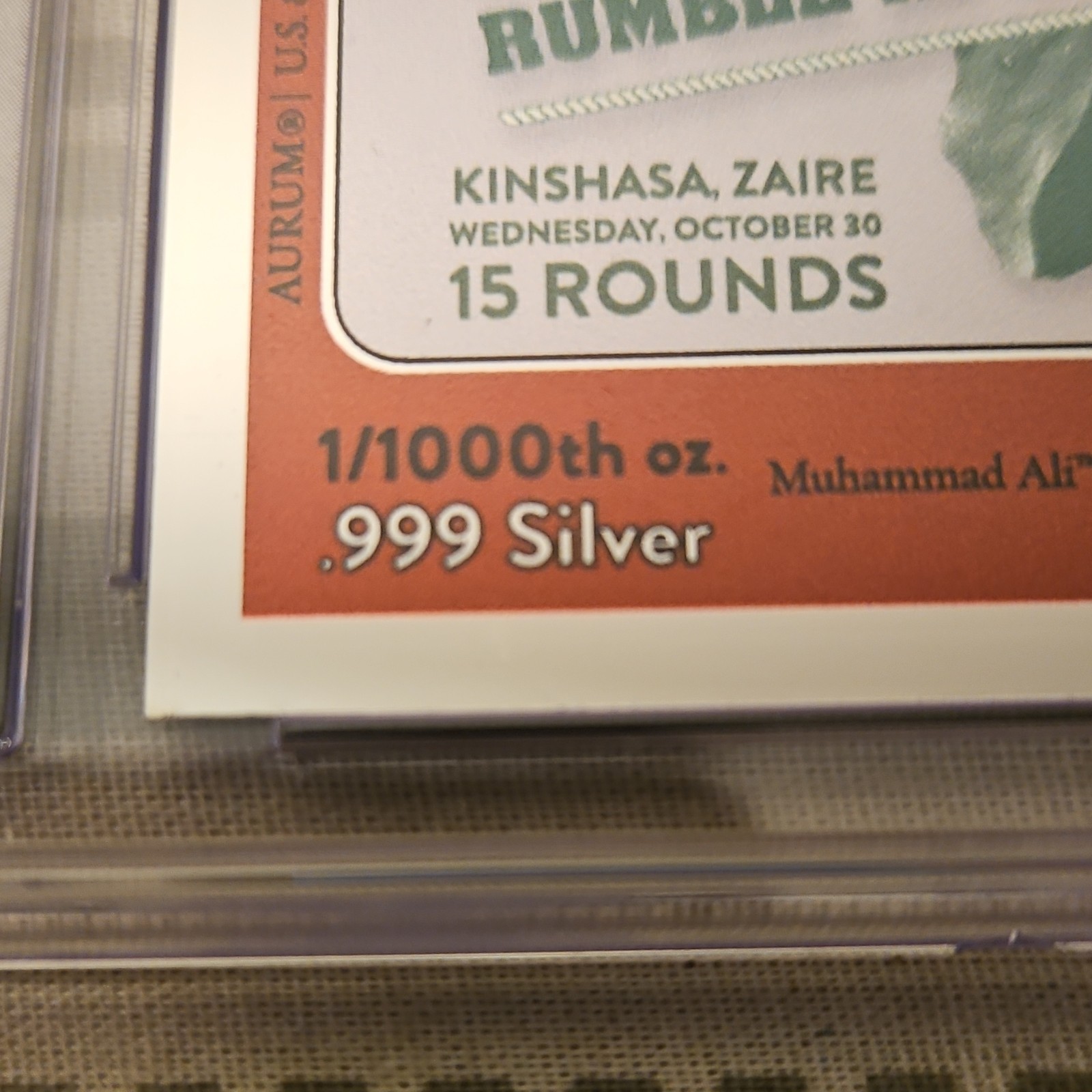 AURUM Muhammad Ali 2023 Rumble in the Jungle .999 Silver CGC Mint 9 view 5