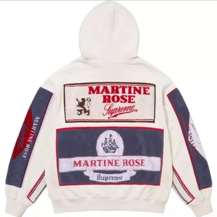 IN HAND Supreme Martine Rose Serviette Zip Up Sweat à Capuche Blanc Sweat à Capuche Medium
