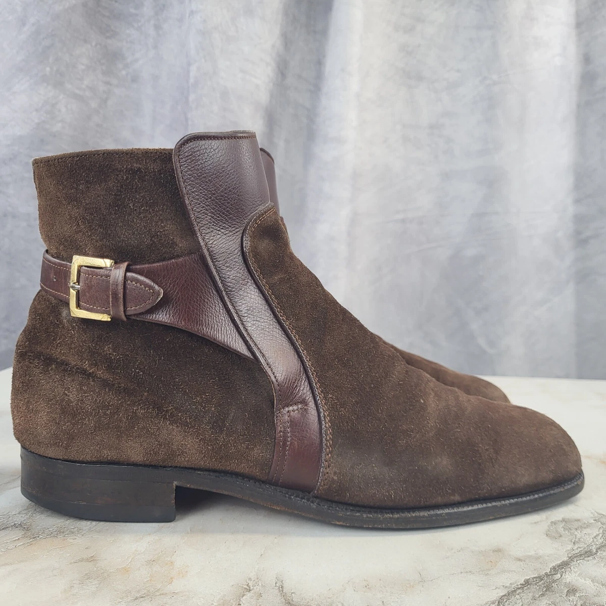 Buckle Suede Brown Boots for Men for sale | eBay display picture 2