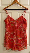 Show Me Your Mumu Sz M Red Adj. Spaghetti Strap One Piece Romper Shortall GUC