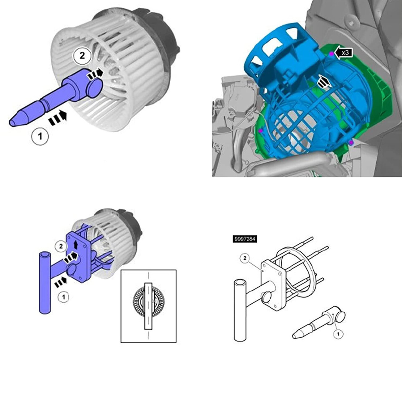 9997284 Heater Blower Motor Removal Install Tool for Volvo S60 S80 V60