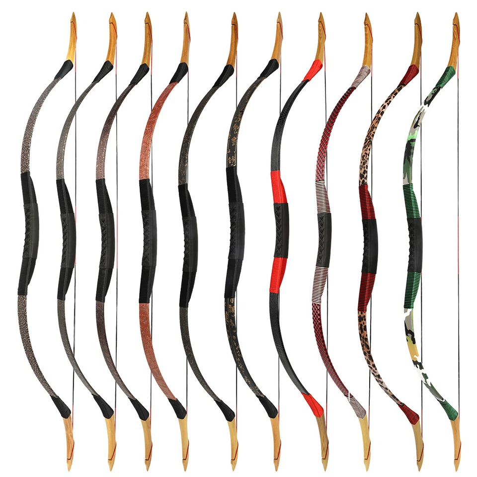 Archery Traditional Recurve Bow Longbow 12-50lbs Mongolia Horse Riding Hunting - Image 2 of 4