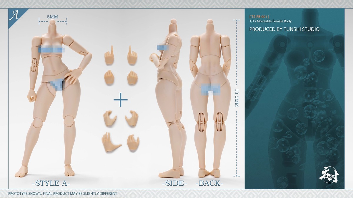 JET STUDIO TS-FB-001 TS-FB-002 1/12 Scale Female Body Model for 6
