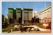 Postcard California San Francisco CA Union Square St Francis Hotel 1950s Chrome