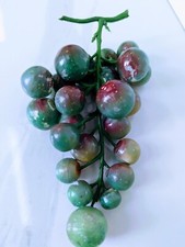 Vtg Hard To Find Color Combo Green  Red Stone Alabaster Grape Cluster