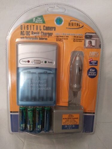 Digital Camera AC/DC Rapid Charger Rechargeable Batteries & Car Charger AA / AAA - Picture 1 of 10