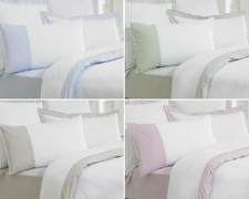 Image of Duvet Cover Bedding Set Cambridge Border Stripe  100% Egyptian Cotton TC 200