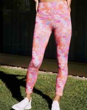 BNWT ANTHROPOLOGIE DAILY PRACTICE LIANA PRINTED LEGGINGS PINK MULTI LOVELY XS