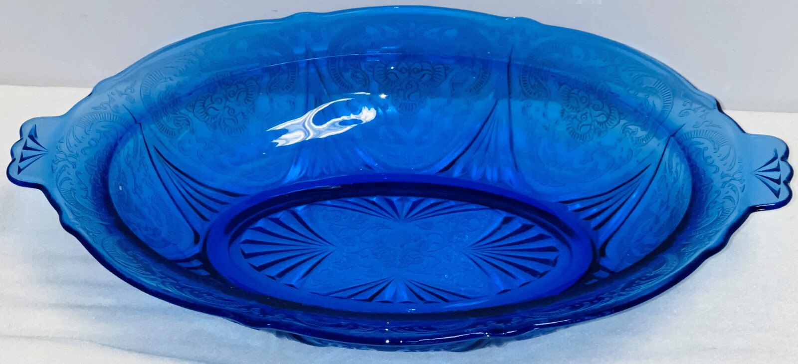 Hazel Atlas ROYAL LACE COBALT BLUE 11" OVAL VEGETABLE BOWL eBay