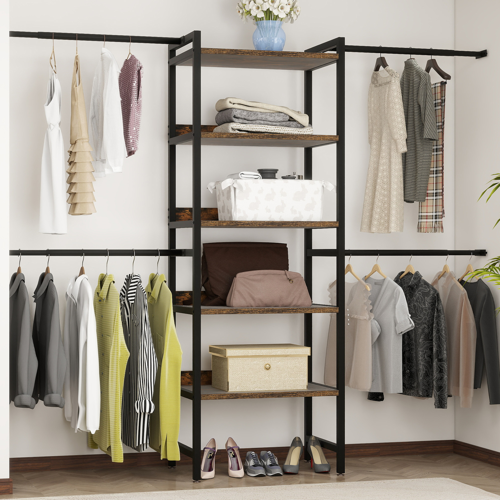 Adjustable Expandable Clothes Rack Organizer for Bedroom Storage-image
