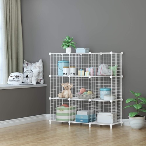 Elegant 9-Cube Wire Storage Shelves - Modern Closet Organizer Solution - Picture 10 of 11