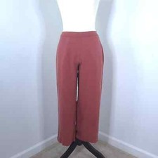 Vintage Tommy Bahama 100 Silk Casual High Waist Cropped Wide Leg Pants Mauve 4