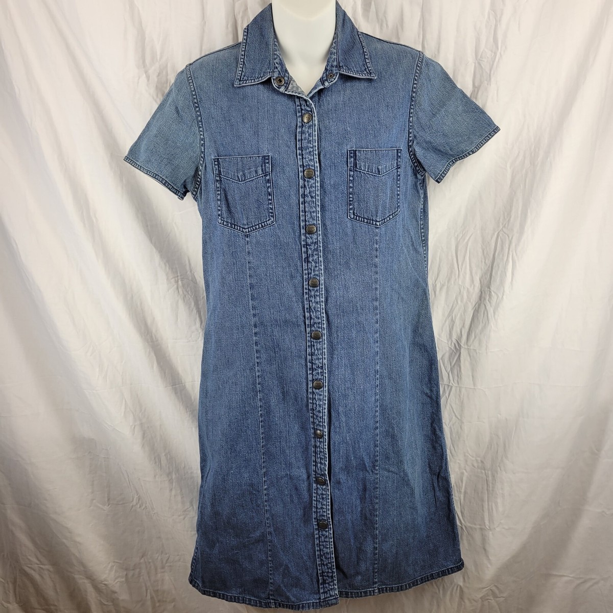Colbie Snap Front Dress in Denim main image 1