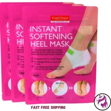 3 PUREDERM Heel Mask Korean Beauty Exfoliating Foot Softening Mask, Foot Mask