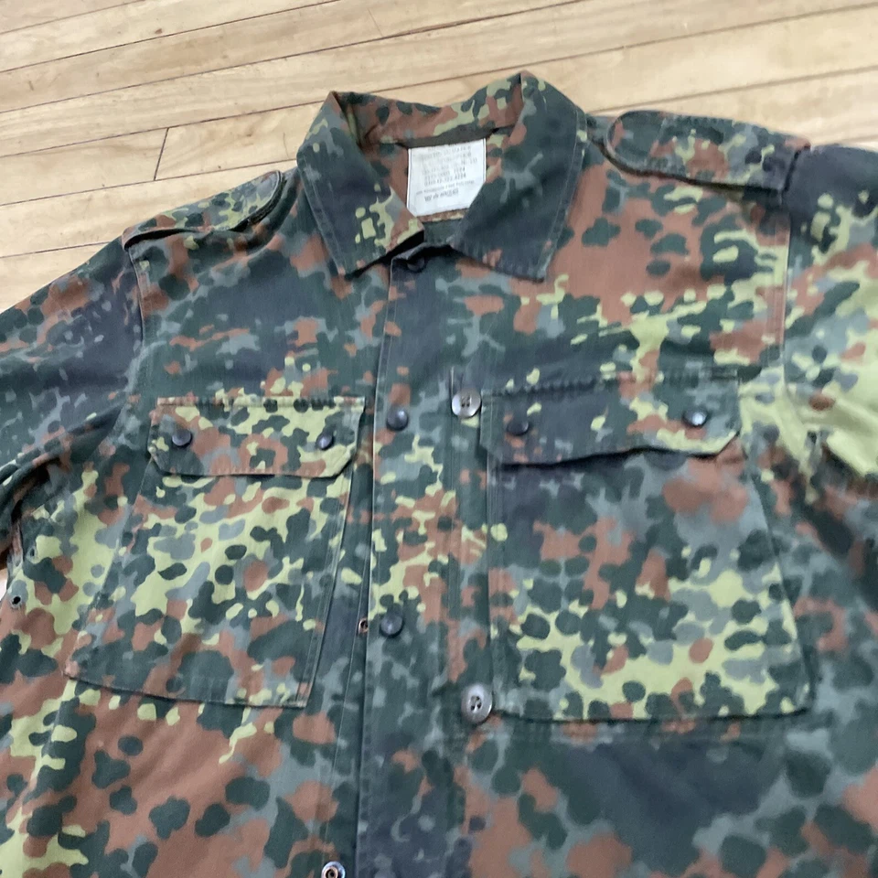 ALEMANA Camuflada Chaqueta Militar Hombres Grande Flecktarn Ejército Verde Cremallera Snap Bombardero 1994 Foto 4 de 4