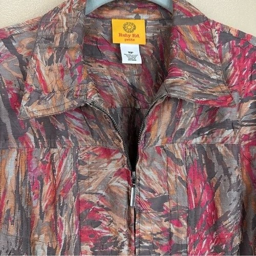 Ruby Rd Semi Sheer Full Zip Lightweight Jacket 10P - Picture 2 of 11