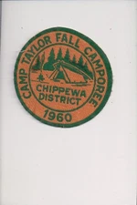 1960 Chippewa District Camp Taylor Fall Camporee patch