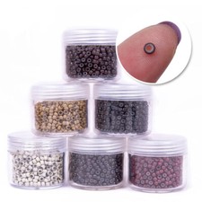 US Silicone Lined Nano Rings Micro Beads Hair Extensions Loop 3mm 2mm 1.4mm Tiny