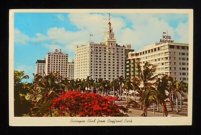 1964 Biscayne Blvd. from Bayfront Park Miami FL Dade Co Postcard Florida