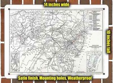 Metal Sign - 1899 Pennsylvania Railroad Map- 10x14 inches