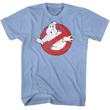 The Real Ghostbusters T-Shirt No Ghost Logo Light Blue Heather Tee