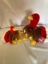 Ty Beanie Baby Gobbles the Turkey Gobbles  Gobbles style 4034...Both sizes