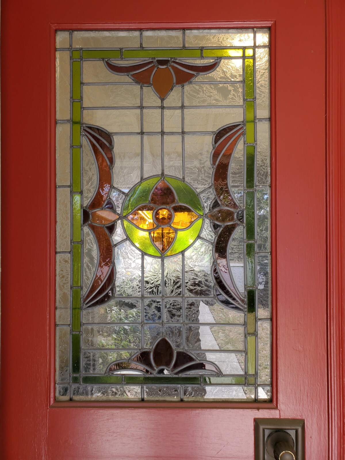 Vintage Double Entry Front Door Stained Glass 32" x 79 1/2" | eBay