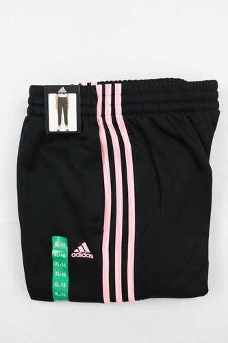 Adidas Youth Tech Fleece Jogger Black Pink 3 Stripes M 10/12 , L 14 , XL 16 NWT - Picture 18 of 18