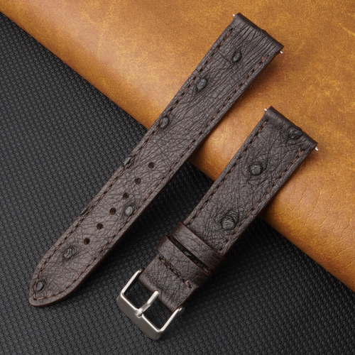 Real Ostrich Leather Watch Band Men Classic Ostrich Watch Strap Quick Release - Picture 33 of 49
