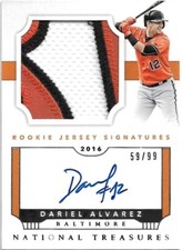 2016 National Treasures DARIEL ALVAREZ Rookie Patch Auto /99