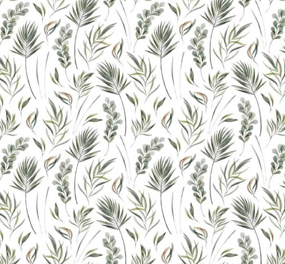 MELODY JANE Puppenhaus grün tropisches Blattmuster Miniaturdruck Tapete Maßstab 1:12