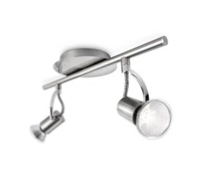 Philips Deckenspot 2 flg. Deckenstrahler Deckenleuchte Silber Halogen Schwenkbar - Bild 1 von 2