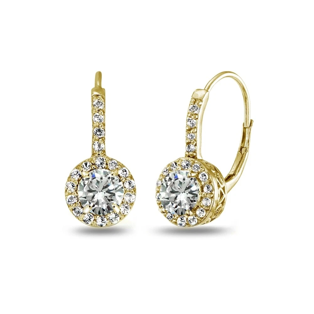 Halo cubic deals zirconia earrings