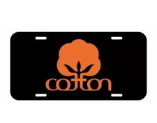 COTTON ORANGE NOVELTY VANITY LICENSE PLATE TAG CARS TRUCKS ALUMINUM METAL