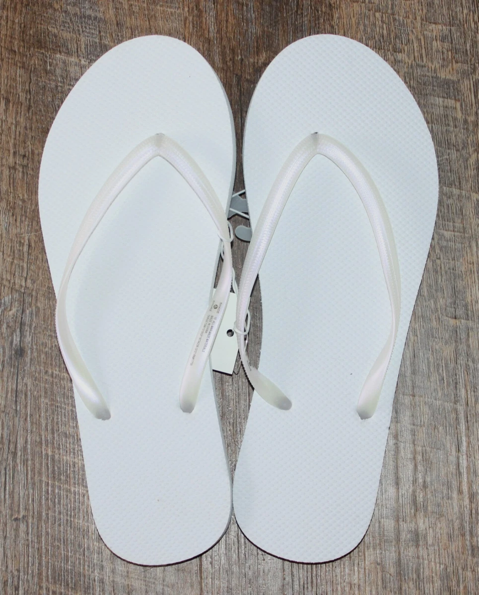 Shade & Shore Women's Flip Flops White Shoes size 10 NEW