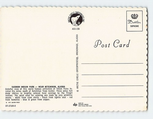 Postcard Saxman Indian Park Alaska USA | eBay