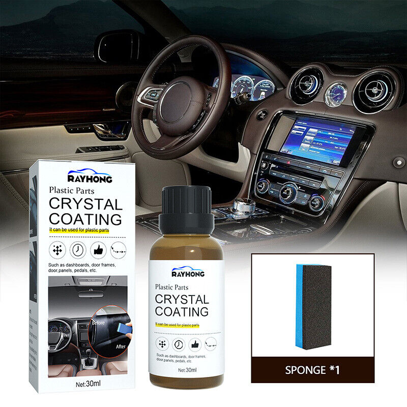 Ejwqwqe Crystal Coating for Car,Plastic Parts Crystal Coating,Plastic Parts Crystal Coating for Car,Easy to Use Car Refresher, Great Gloss Protection