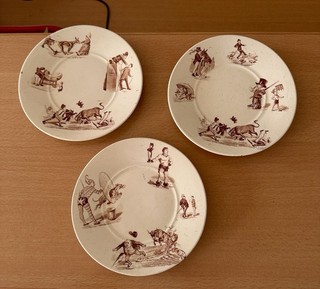 3 Assiettes Dînette Luneville Keller Guerin