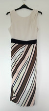 Closet London Evening/Occasion Dress in Ivory & Multicoloured Stripe, Size 16