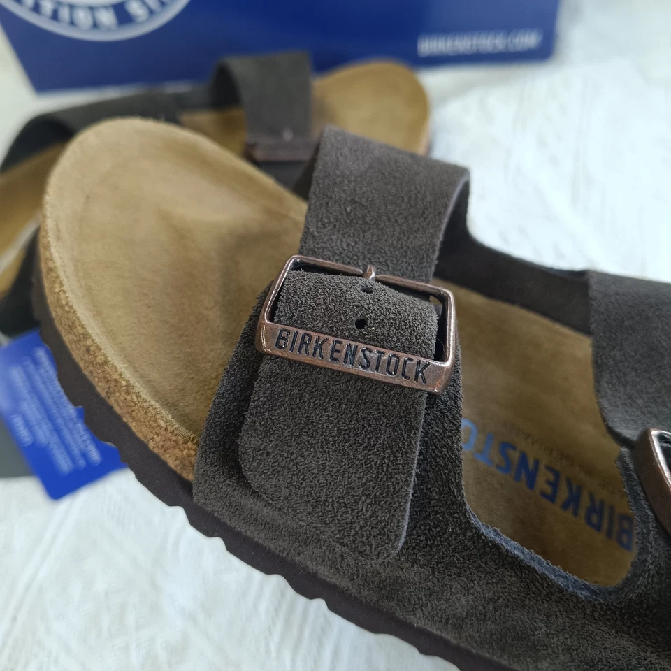 Birkenstock Arizona Mocha Suede Soft Footbed Sandals Men/Women Comfort Classic - Image 3 of 4