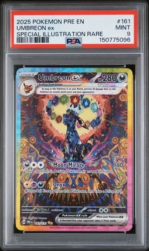 PSA 9 Umbreon ex SIR Prismatic Evolutions 161/131 English Pokemon 2025