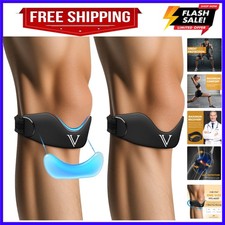 Silicone Patellar Tendon Support Strap 2-Pack, Knee Brace for Women Men, Adju...