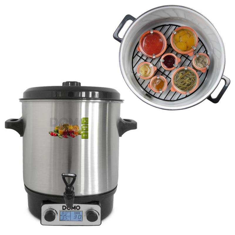 Digitaler Einkoch-Topf Zapfhahn Edelstahl Punsch Glühwein Kocher Einmachtopf 27L