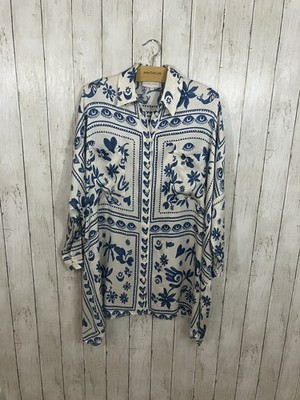 Anthropologie Corey Lynn Calter Shirt Dress Size Small Greek Eye on White Lotus
