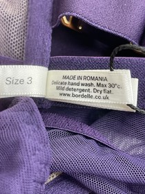 Bordelle Womens Bodysuit Deep Purple Size M Retta Sheer Mesh Underwire Thong