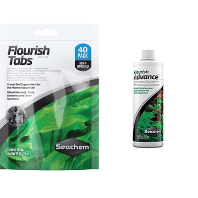 Seachem Flourish Tabs 40ct & Flourish Advance 500ml Aquatic Plant Growth